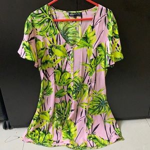 Pink leafy dress